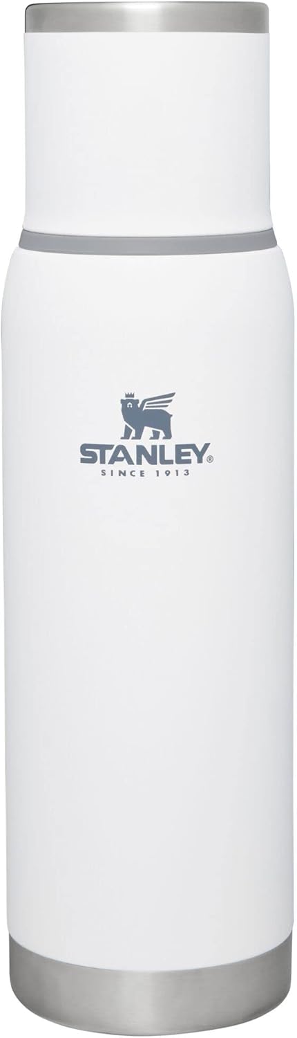 Stanley Adventure-To-Go Vacuum Bottle 1.1 qt | Wide Mouth with Leakproof Cup Lid | Keep Drinks Hot or Cold | Packable for Travel | Insulated Stainless Steel Thermal Bottle | BPA-Free | Polar