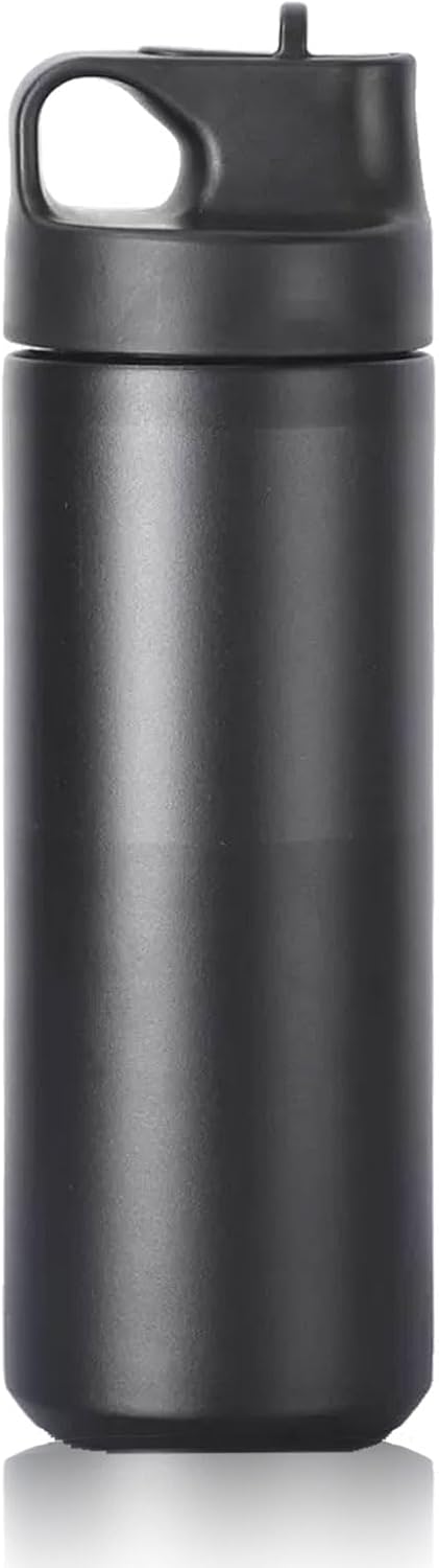Vacuum Flask for Hot Drinks Insulated Traveling Cup With Flip Straw Canteen Press Switch Stainless-steel Coffee Stemless Glass Mug