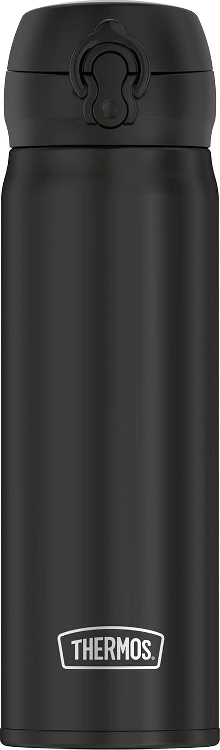 THERMOS 16 oz Stainless-steel Direct Consume Alcohol Bottle, Black