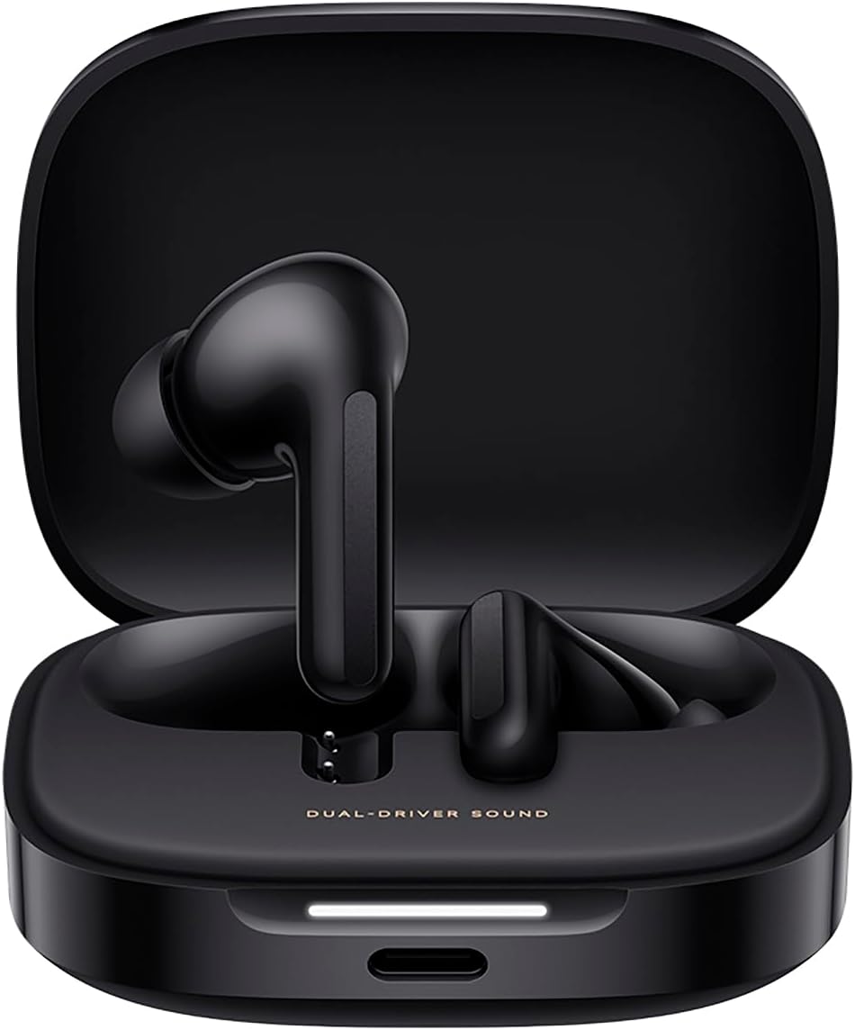 Xiaomi Redmi Buds 6 (Global Version) TWS Earphone, 49dB Active Noise Cancellation Headset, Built-in immersive 360°Surround Sound, 42 Hours Long Battery Life, Type-C Bluetooth 5.4 -Black