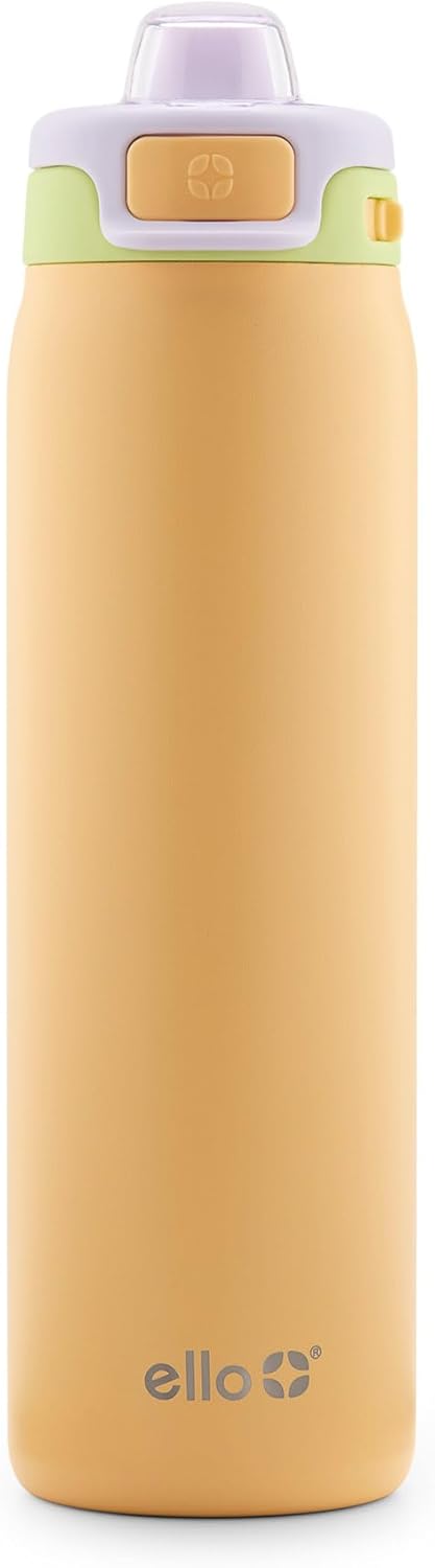 Ello Pop & Fill Stainless-steel Water Bottle with Quick Load Technology, Dual Walled Vacuum Insulated Metal, Leak Evidence Locking Cover, Sip & Chug, BPA Free, Holiday Gift for Him Her, 22 oz, 32 oz, 40 oz
