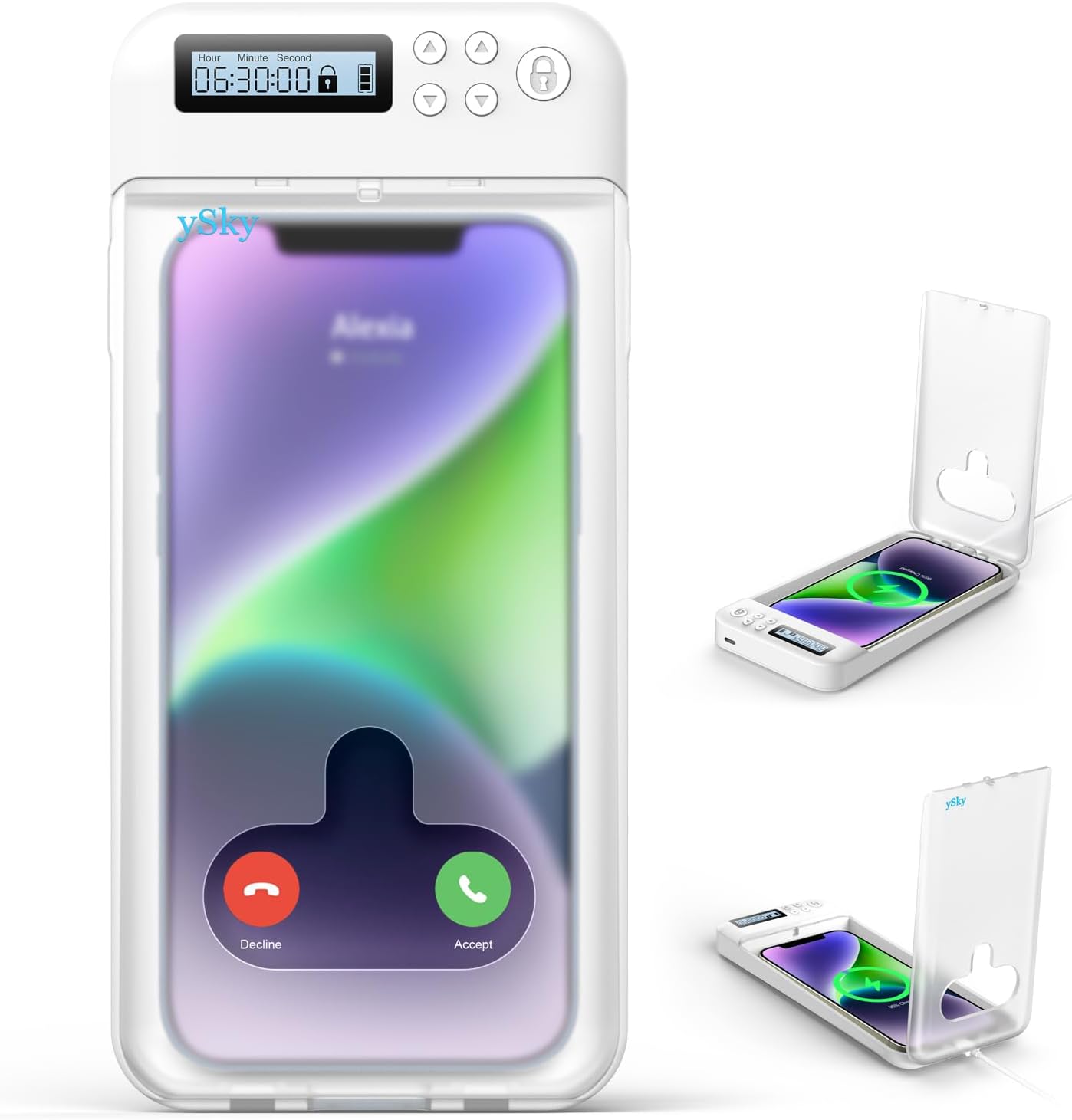 Timed Phone Lock Box for iPhone & Android – Self-Control Timer to Help Kids & Students Focus Back – Translucent