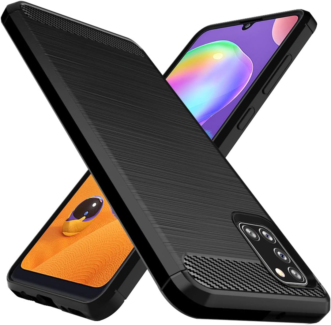 Osophter for Galaxy A31 Case Shock-Absorption Flexible TPU Rubber Protective Cell Phone Cover for Samsung Galaxy A31(Black)