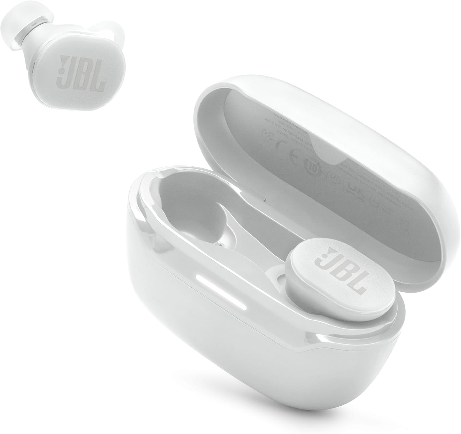 JBL Endurance Race 2 – Waterproof (IP68) Sports True Wireless Earbuds with 4 mics for Crisp, Clear Calls, Pure Bass Sound, 48Hrs of Playback, Plus Speed Charging & Active Noise Cancelling (White)