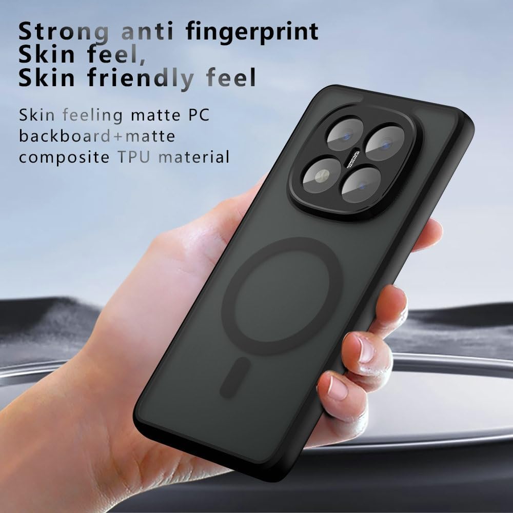 Compatible with Xiaomi Poco X7 5G Case Cover,Compatible with MagSafe,Compatible with Xiaomi Redmi Note 14 Pro 5G Built-in Magnetic Anti-Shock Cell Phone Case Black