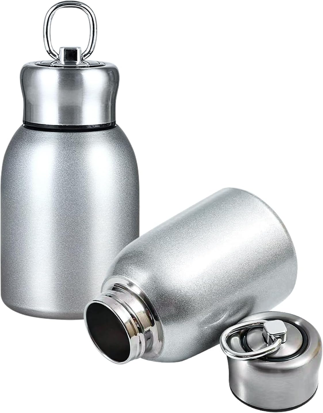 Stainless Steel Mini Vacuum Insulated Insulated Water Bottle for Hot & Cold Drinks, Traveling Coffee 10 2 oz/ 300 ml(silver)