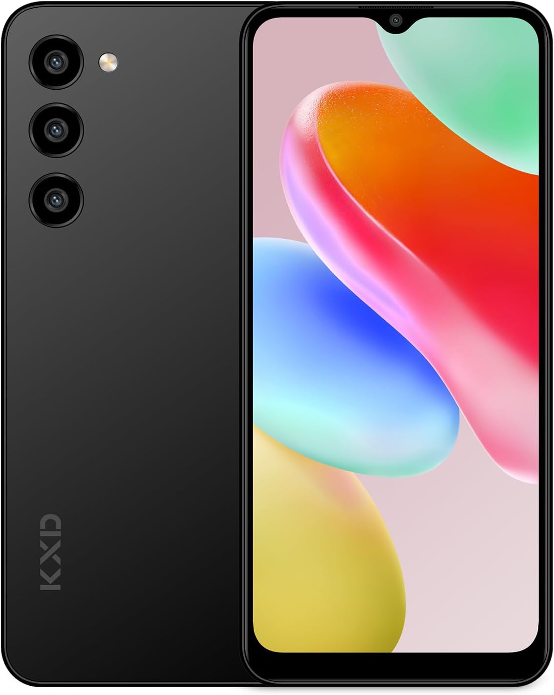 KXD A09 Unlocked Android Phones, Android 12 Smartphones, 6.56″ HD+, 4000mAh 10W Fast, Octa-Core 8GB+128GB/SD 256GB Smart Phone, 13MP+8MP, Face ID Unlock Phone, 4G Dual SIM Phone (Deep Black)