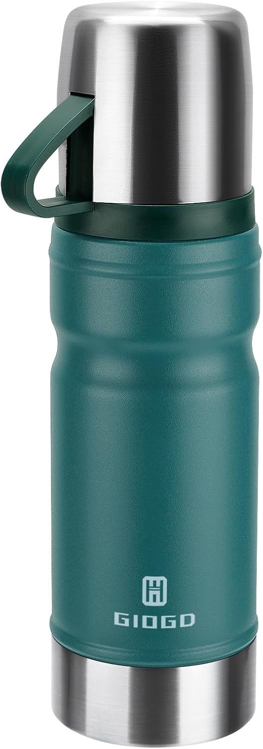 Vacuum Cleaner Insulated Water Bottle Thermo Water Flask with Cup 680 ml/ 23 oz Stainless-steel Thermal Water Bottles Thermo for Hot and Cold Drinks Coffee Water(Blue, Single)
