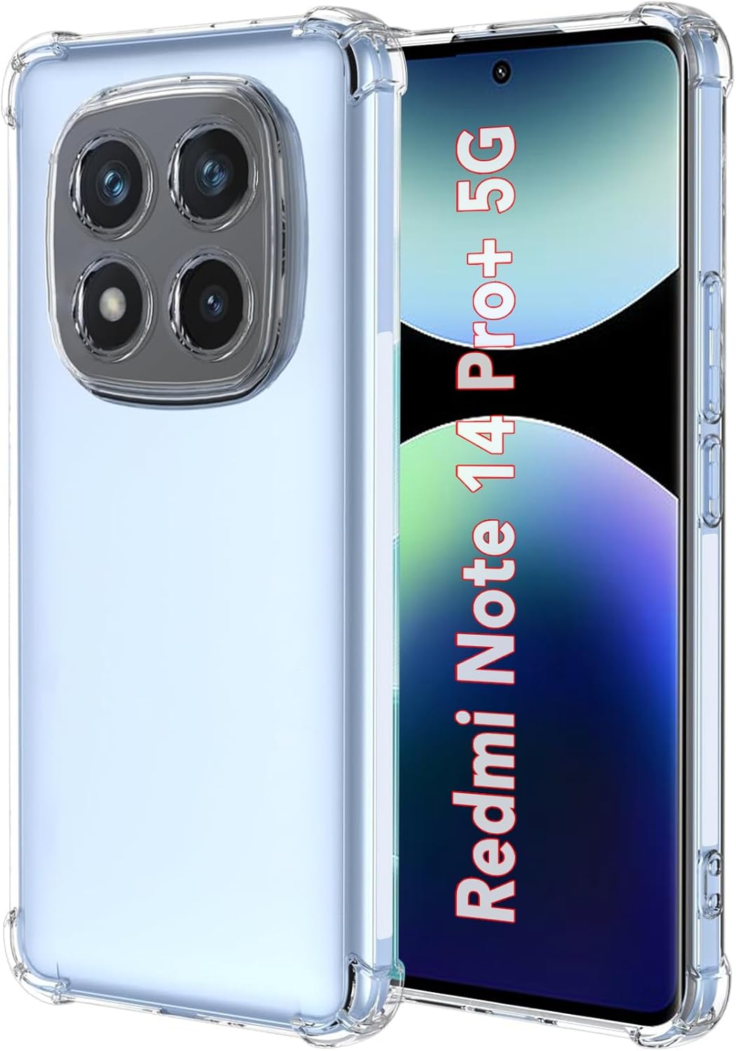 Case for Xiaomi Redmi Note 14 Pro Plus 5G Clear TPU Four Corners Military-Grade Protection Cover Transparent Soft funda