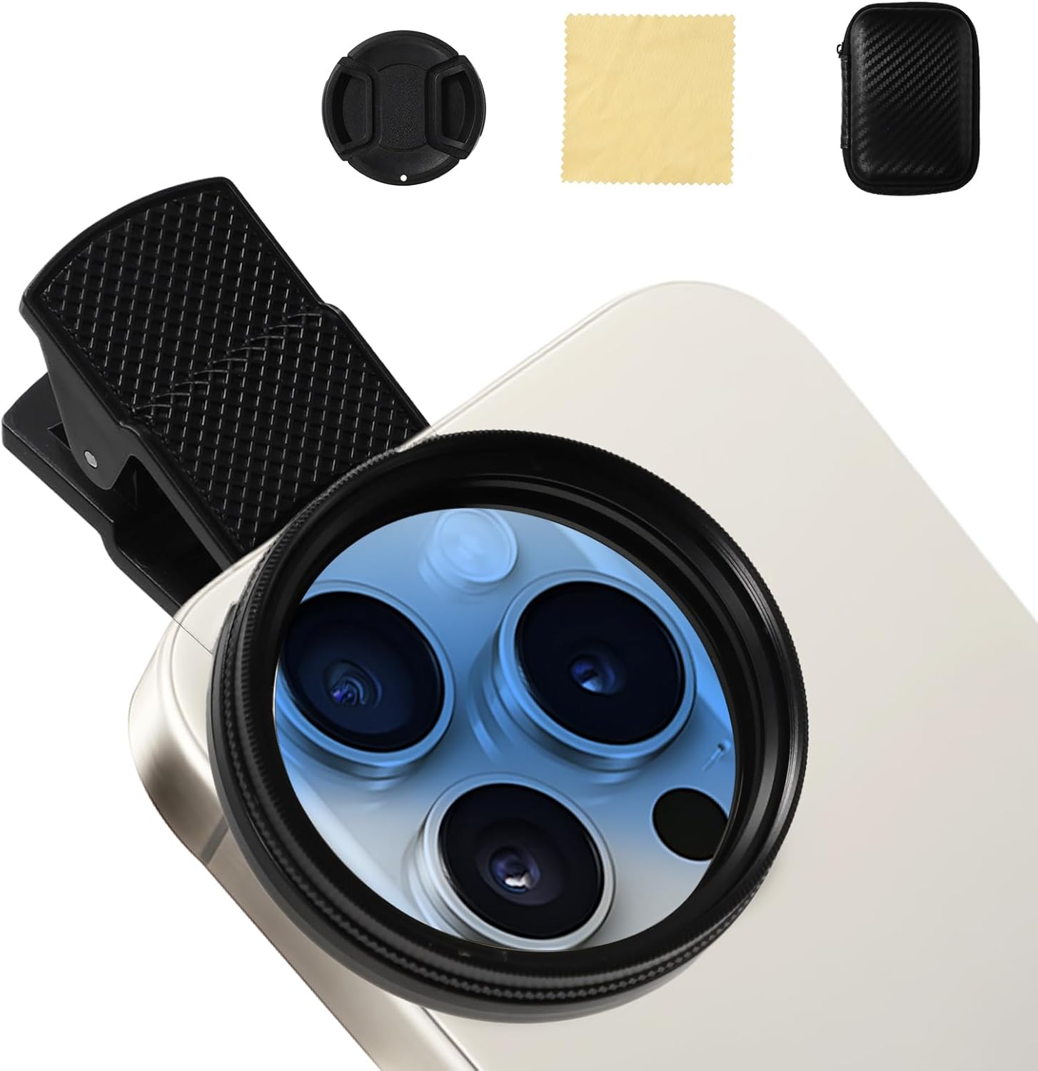52mm CPL Filter Compatible with iPhone, Clip-on Filtro Polarizador para Celular, Reduced Reflection, Compatible with iPhone 16/15/14/13 Pro Max, Samsung Galaxy, Huawei