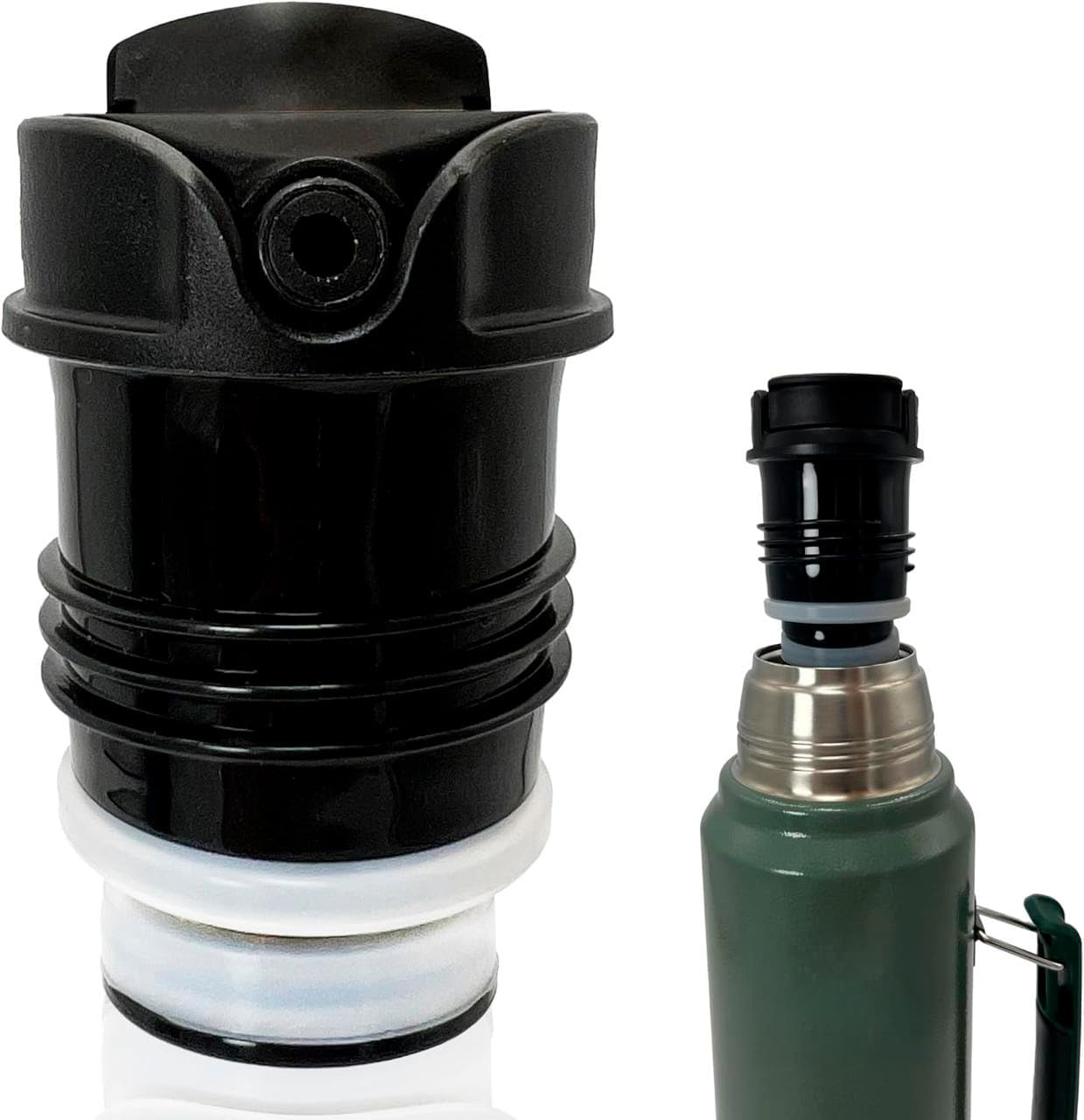 Most Recent Stanley Thermos Stopper Pico de Mate Replacement Cap – Fits Classic Vacuum Cleaner Insulated Wide Mouth Bottles (1 1 QT, 1 5 QT, 2 QT) – Black – Establish of 1