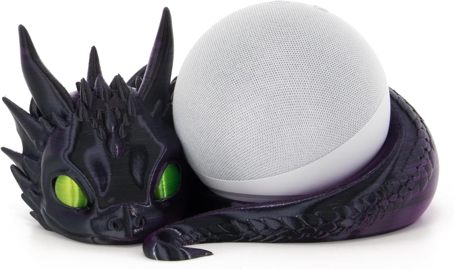 Costume Wizard Dragon Stand for Echo Dot 4th/5th Gen, 3D Printed Dragon Amazon Echo Desktop Speakers, Holder for Echo Dot 5th Gen Echo Dot 4th Gen, Made in USA (Dark Purple)