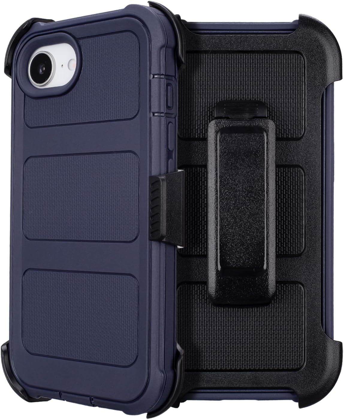 for iPhone 16e Phone Case with Belt Clip Holster Kickstand, Shockproof Heavy Duty Rugged, 2 Layers of Sturdy, Case for iPhone 16e, for Protective iPhone16e Cover Defender(Blue)