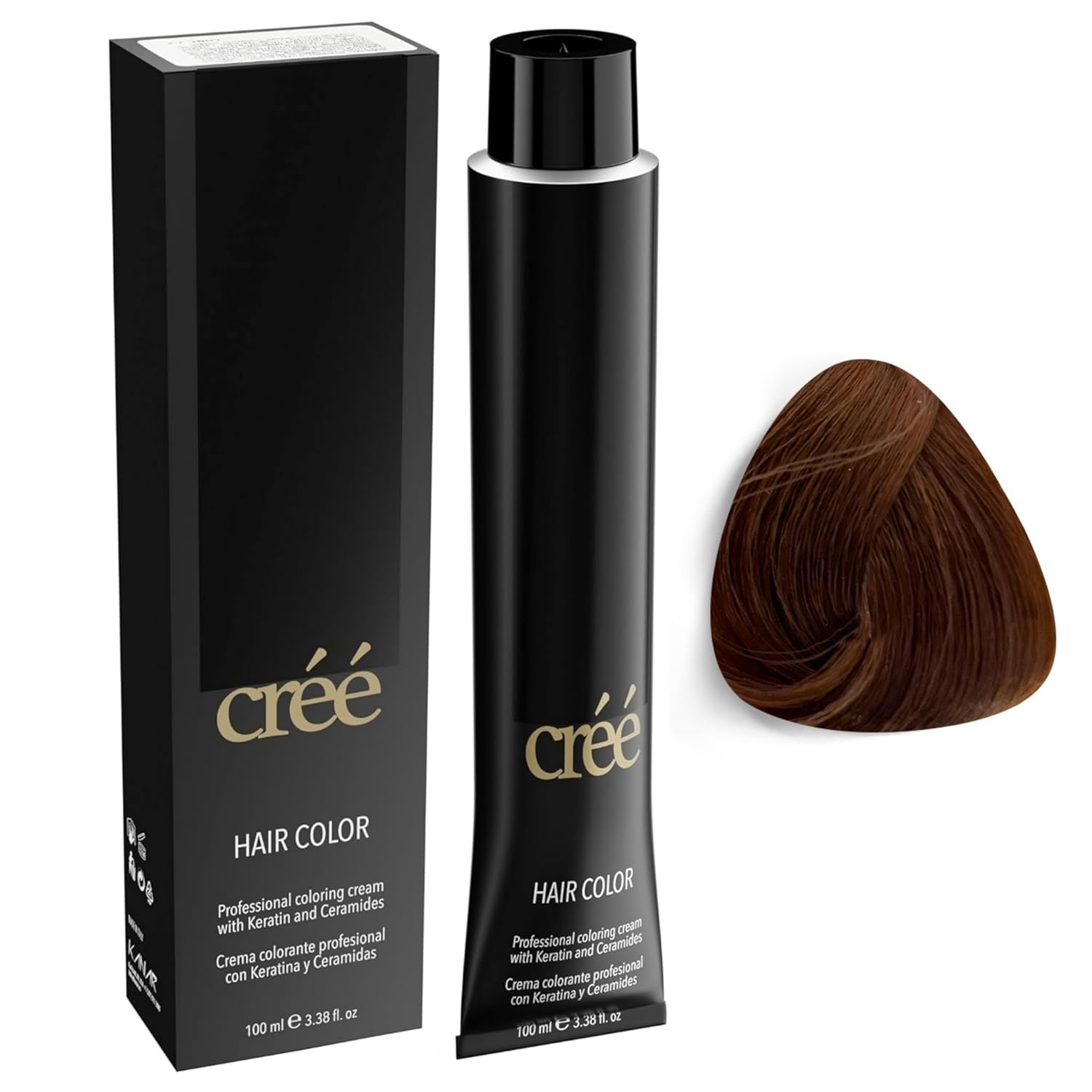 Cree Professional Permanent Hair Color, 100ml – 3.4 fl.oz. (Dark Copper Golden Brown 6.34)