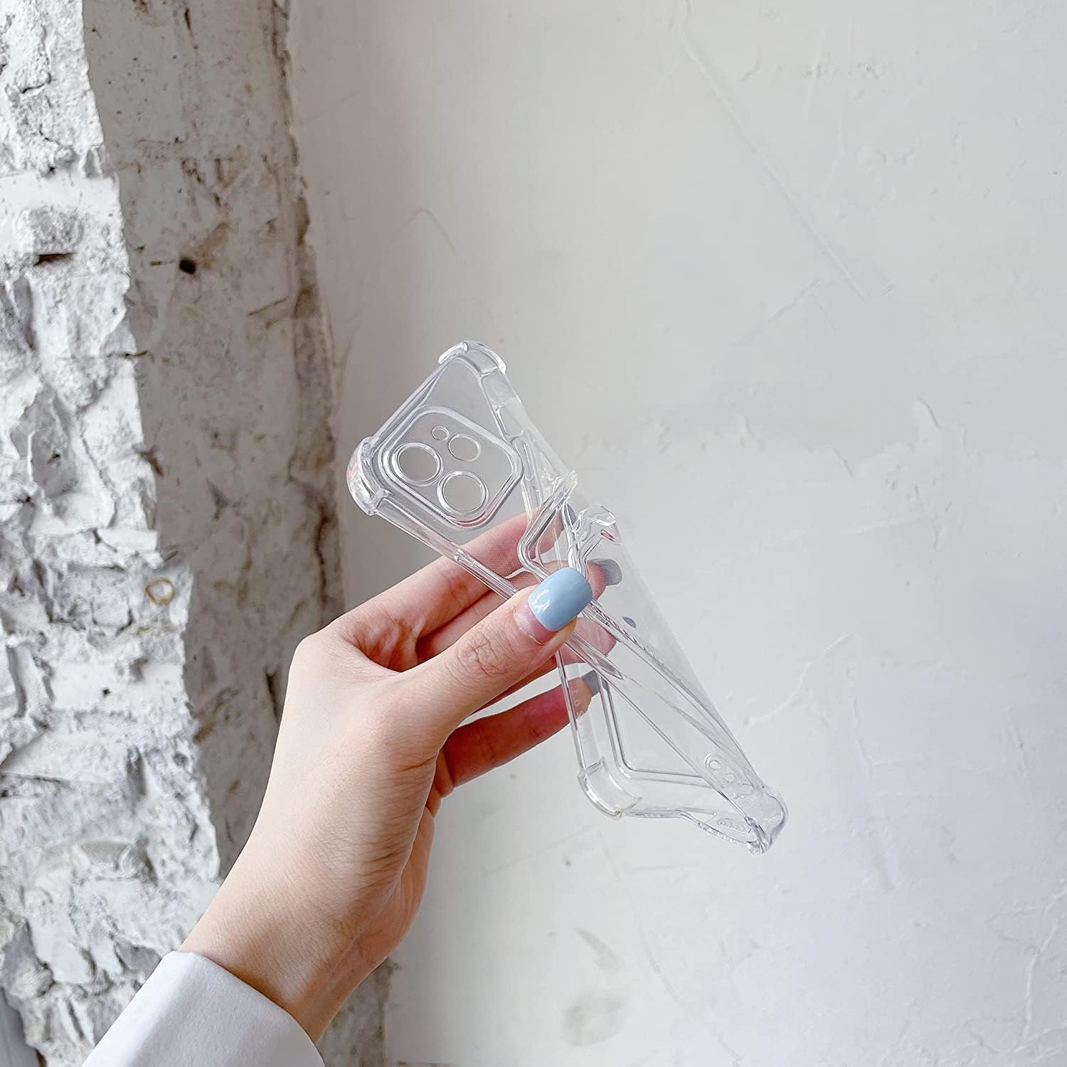 Case for iPhone 12 Drop Resistant Mobile Phone Case with Card Holder TPU Transparent