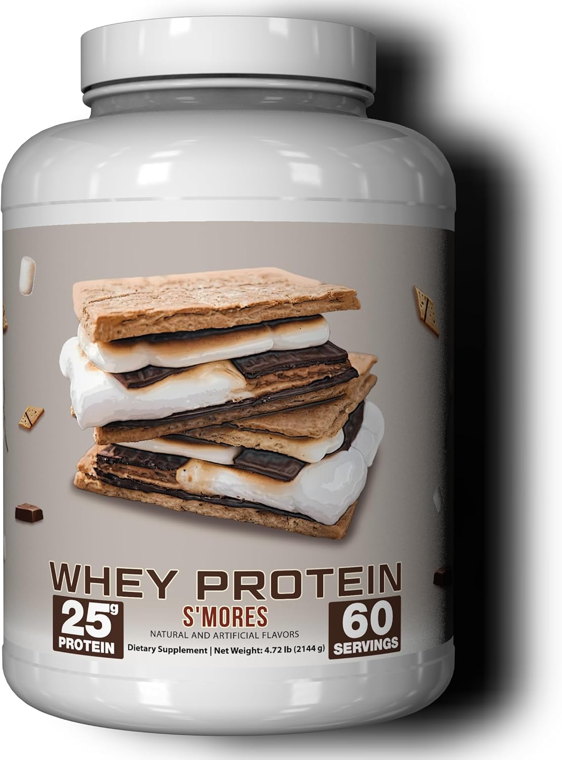 Protein Powder, S’Mores Flavor, 25 G Whey Protein per Scoop, Low Lactose, High Protein for Men and Women with Active Lifestyles, Perfect for Shakes, Smoothies, and Recipes, 60 Servings