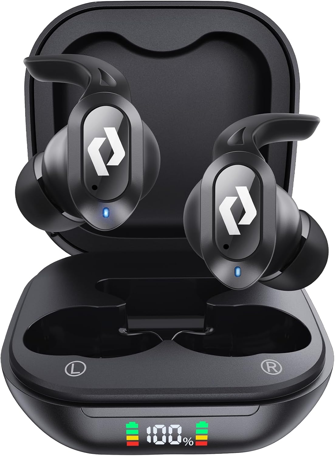 Bluetooth Earbuds Wireless Ear buds Wireless Charging Situation Waterproof Headphones Built in Microphone Stereo Bass 64 H Playback LED Power Present for apple iphone Android Phones Computer Sports Video Gaming Exercise