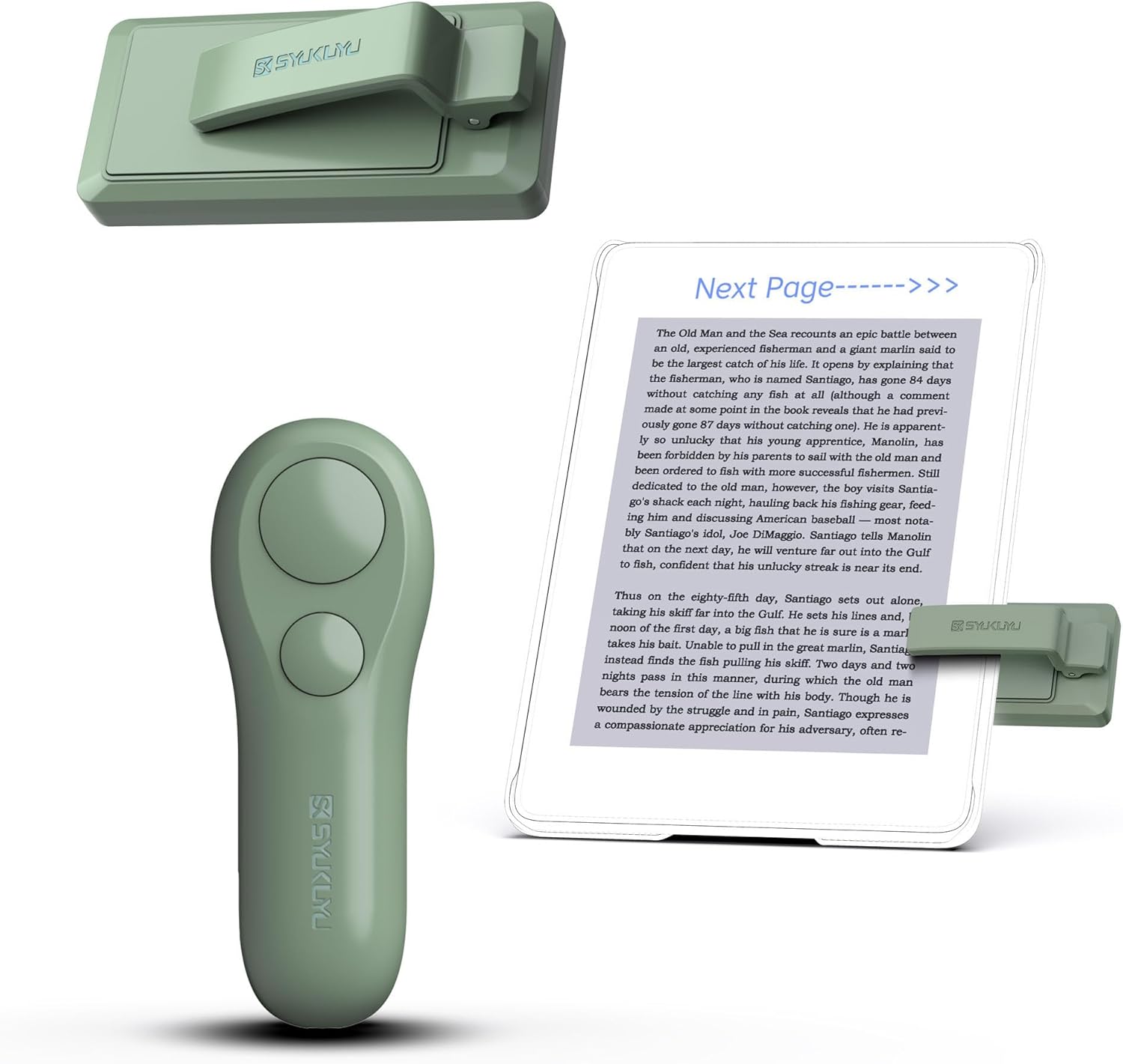SK SYUKUYU RF Remote Web Page Turner for Kindle Reading Ipad Surface area Comic books, apple iphone Android Tablets Analysis Novels Taking Pictures(Eco-friendly)