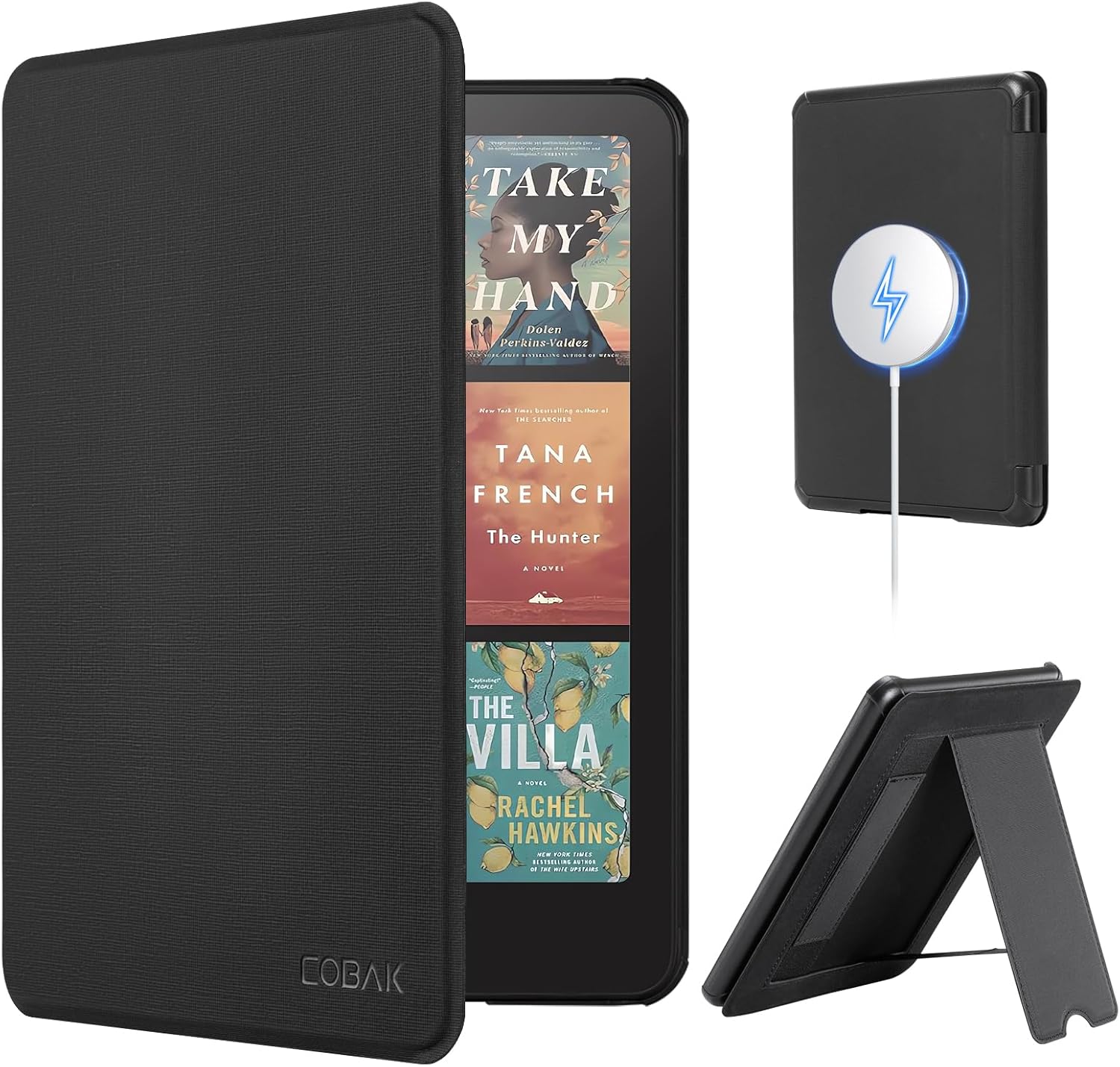 CoBak Lightweight Stand Situation for 7 Kindle Paperwhite 12 th Gen 2024 and Kindle Colorsoft with Right Hand Band – Compatible with apple iphone MagSafe, for Samsung/Belkin/Anker Wireless Billing Pads