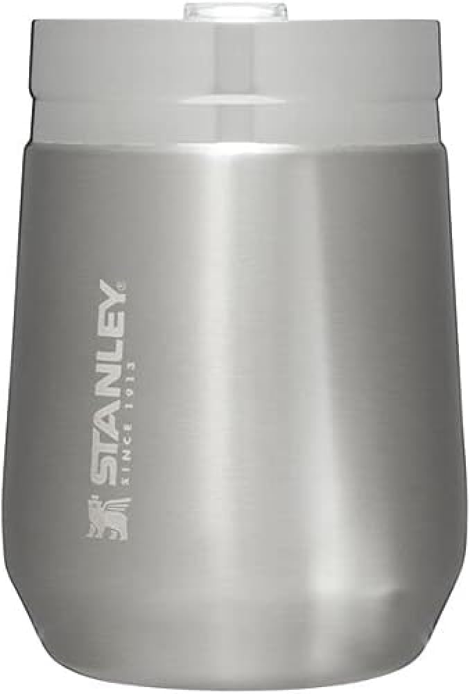 Stanley GO Everyday Wine Tumbler 10 oz | Press Fit Drink Through Lid | Beverage, Coffee, and Cocktail Cup | Insulated Stainless Steel Wine Glass | BPA-Free | Stainless Steel
