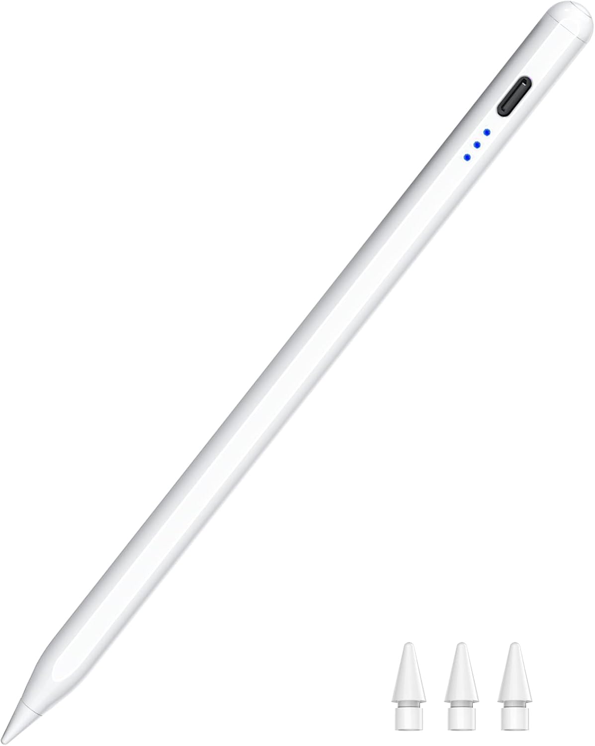 Stylus Pen for iPad 2018-2025, Fast Charging Magnetic Pencil (1st Generation) with Tilt Sensitivity & Palm Rejection for iPad Air 3/4/5/M2/M3, iPad mini 5/6, iPad 6/7/8/9/10/11, iPad Pro 11″/12.9″/M4
