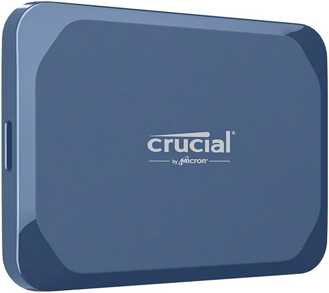 Crucial X10 2TB Portable SSD, Up to 2,100MB/s, USB 3.2 USB-C, External Solid State Drive, Compatible with Windows, Mac & Android, Durable Storage for Games, Photos & Files, Blue – CT2000X10SSD9-02