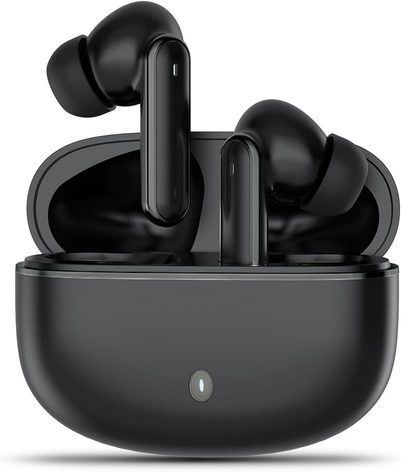 Wireless Earbuds Bluetooth Headphones,Bluetooth 5.4 Headphones Stereo Bass,Wireless Earphones with 4 ENC Noise Cancelling Mic,30H Playtime,Wireless In Ear Earphones for Android/iOS Phones (Black)