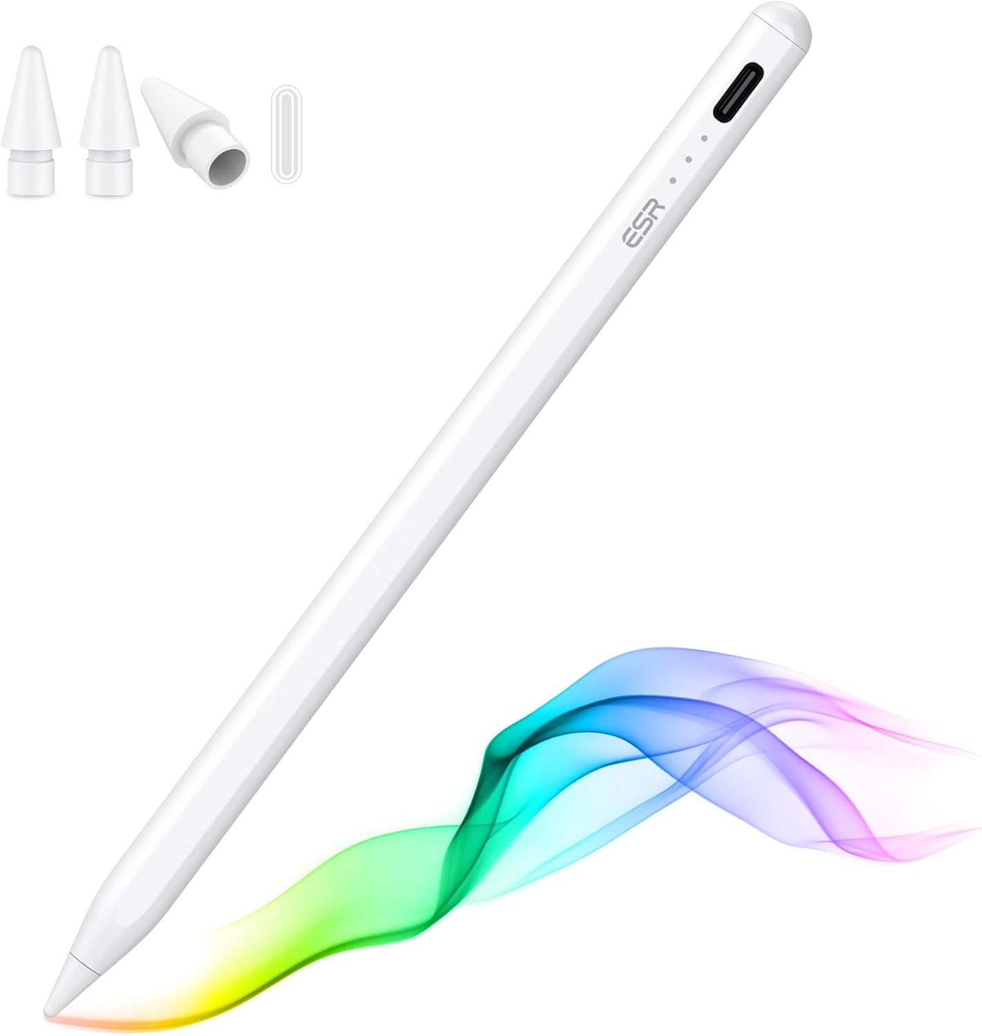 ESR Pencil (1st Generation) for iPad 2018-2025, Tilt Sensitivity, Palm Rejection, Compatible with iPad 11th(A16)/10th Generation,Air 11″/13″, Pro 11″/12.9″/13″,Mini 6/5, White