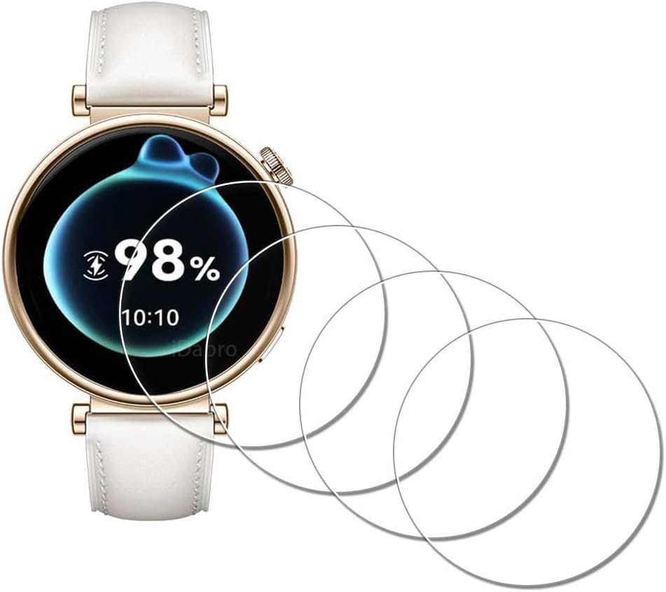 Screen Protector for HUAWEI Watch GT 5 GT 4 GT4 GT5 41mm [4 Pack] Tempered Glass Anti-Scratch Bubble-Free Easy Installation