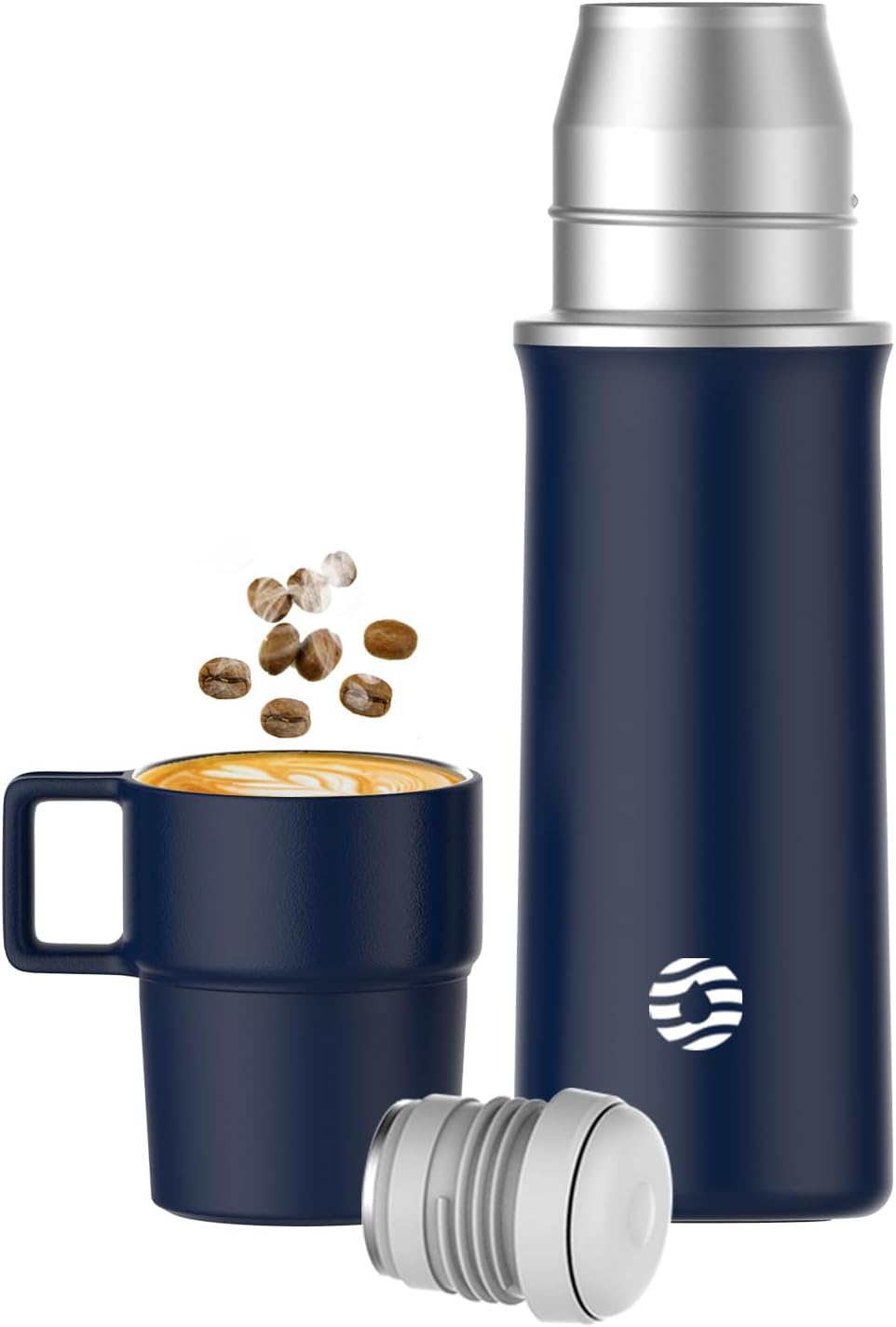 Insulated Stainless Steel Water Bottle with Cup, 21 OZ, Double-Walled Thermal for Hot & Cold Drinks, Blue