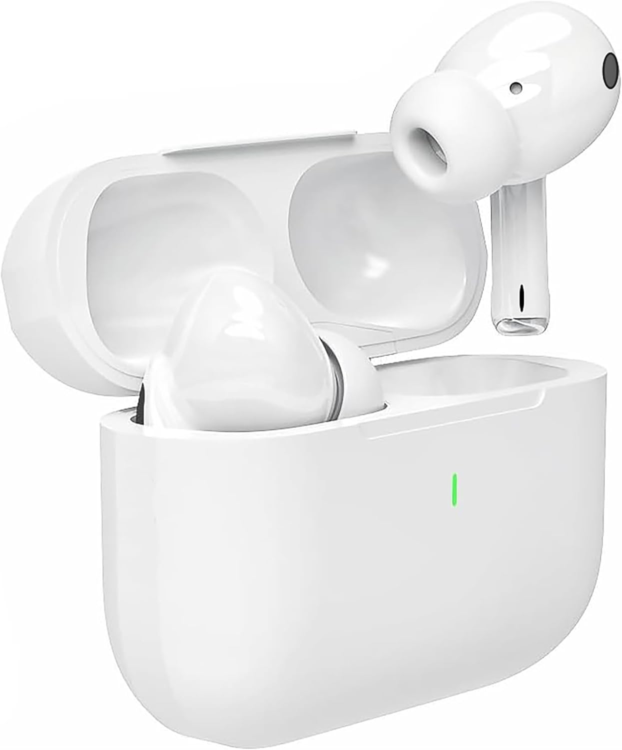 True Wireless Earbuds Bluetooth 5.3 Mic Noise Cancelling IPX7 Waterproof Hi-Fi Stereo Sound Long Battery 40H Playtime Auto Pairing for iPhone Headphones pro,White