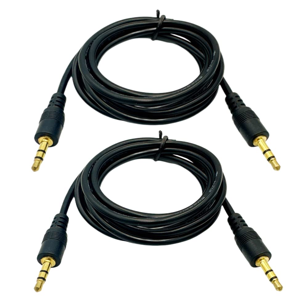 AUX Cable, 3.5mm TRS Auxiliary Audio Cable, 5ft Hi-Fi Sound Aux Cord for Headphones,Car,Home Stereos,Speaker,iPod,iPad,Sony,Echo Dot – 2 Pack