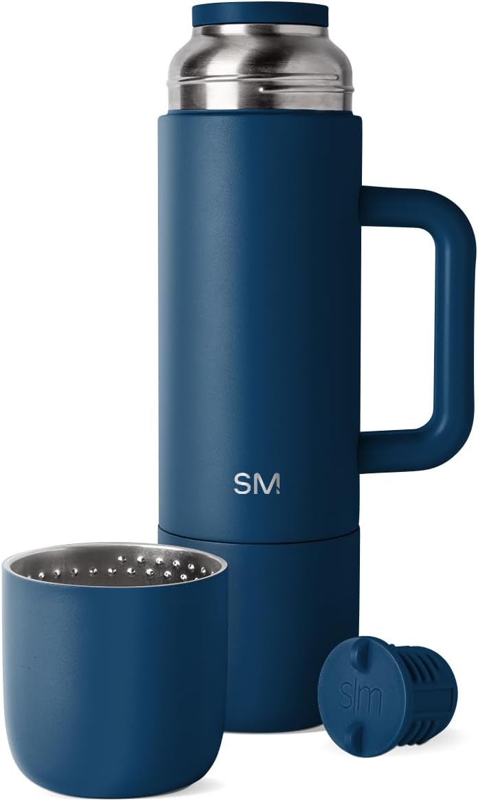 Simple Modern 36oz Insulated Hot Beverage Bottle with 2 Mugs | Travel Coffee Thermos for Hot Drinks | Twist and Pour Top | Commute, Travel, and Picnic Friendly | Roam Collection | Slumberland