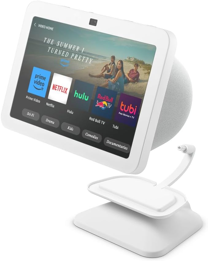 Echo Show 8 (3rd Gen, 2023 release) with Adjustable Stand with USB-C Charging Port | Glacier White