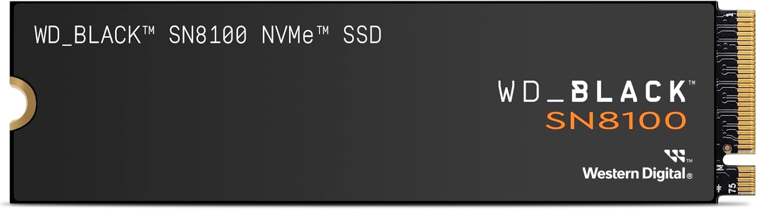 WD_BLACK 1TB SN8100 NVMe SSD Internal Solid State Drive – Gen 5 PCIe 5.0×4, M.2 2280, Seq. Read Speeds Up to 14,900 MB/s, Best for AI Applications, Gaming, and Video Editing – WDS100T1X0M