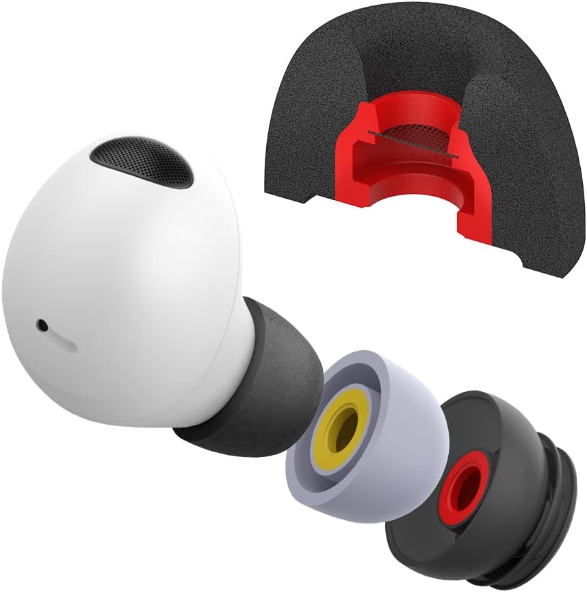 Premium PU Foam Eartips for Samsung Galaxy Buds2 Pro (Black/SML)