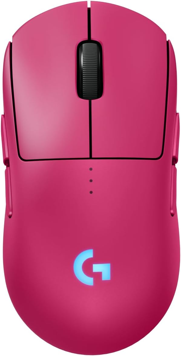 Logitech G PRO 2 Lightspeed Wireless Gaming Mouse, Right- or Left-Handed Mouse with up to 4 Customizable and Switchable Magnetic Side Buttons, 44K DPI Sensor, USB-C Charging, for PC/Mac – Magenta