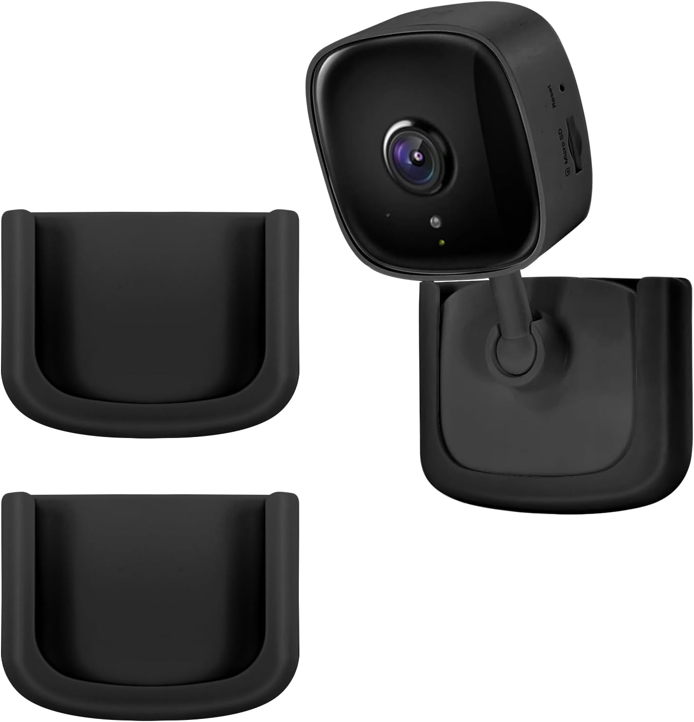 2 Pack No Drill Tapo Camera Mount, Strong Adhesive Durable Wall Mount Stand Fits for Tapo Security Camera C100,C101,C110,C111, Easy Installation Window Mount Brackets fits for TP Link Camera,Black