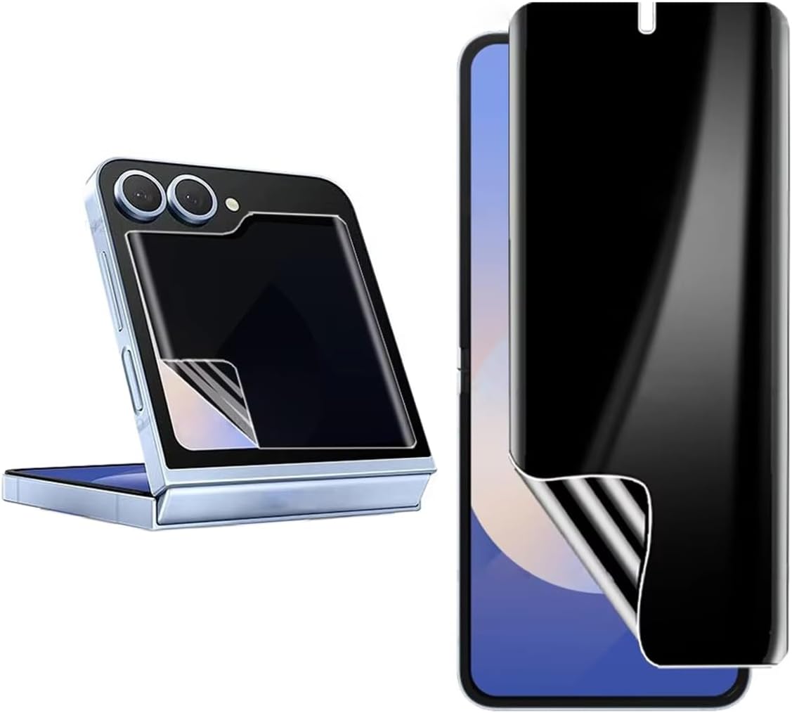 2 Pack Privacy Screen Protector For Samsung Galaxy Z Flip 5, Ultra-Thin Anti-Spy Soft TPU Hydrogel Film For Samsung Galaxy Z Flip5 Case Friendly,Touch Sensitive