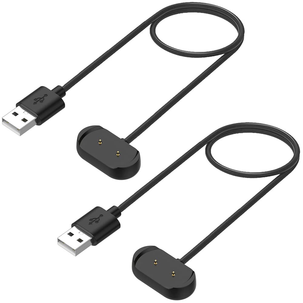 Charger for Amazfit T-Rex Pro, Bip 5, Bip 3, Bip U Pro, GTS 4 Mini, GTS 2, GTS 2e, GTS 2, GTR 2, GTR 2e, GTR mini, Active Smart Watch Charging Cable Cord [2-Pack, 3.3ft/1m]