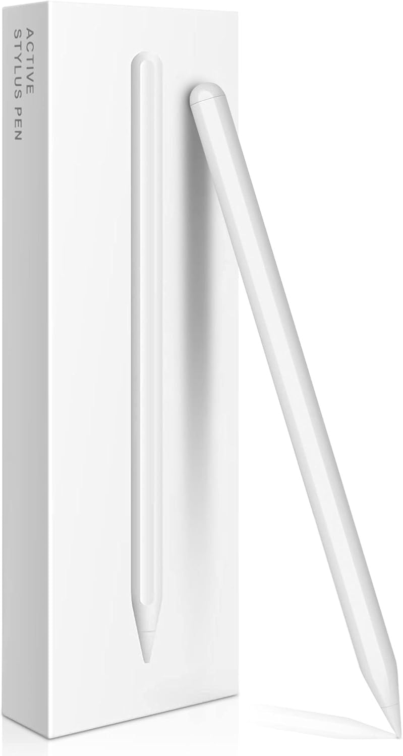 Stylus Pen 2nd Generation with Magnetic Wireless Charging, Stylus Pen 2nd Generation, Smart Pen Compatible with iPad Pro 11 in 1/2/3/4, iPad Pro 12.9 in 3/4/5/6, iPad Air 4/5, iPad Mini 6, White