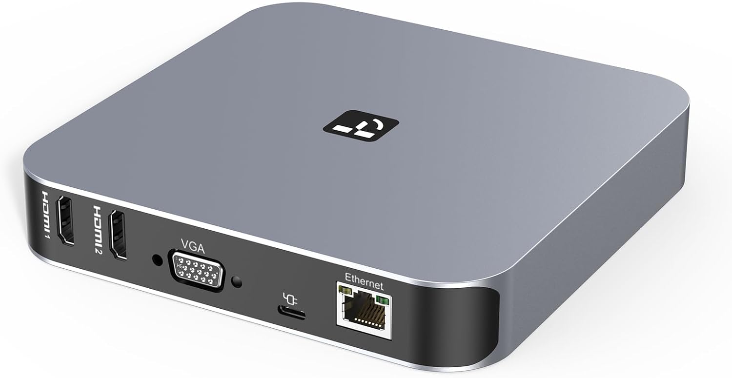 USB C Docking Station Dual Monitor for Mac mini M4, M1/M2/M3/M4 MacBook Pro/Air, Dell, Lenovo, HP, Surface, 13 in 1 Triple Display Dock with 65W Power Adapter, Dual HDMI, VGA, 4 USB 3.0, Ethernet