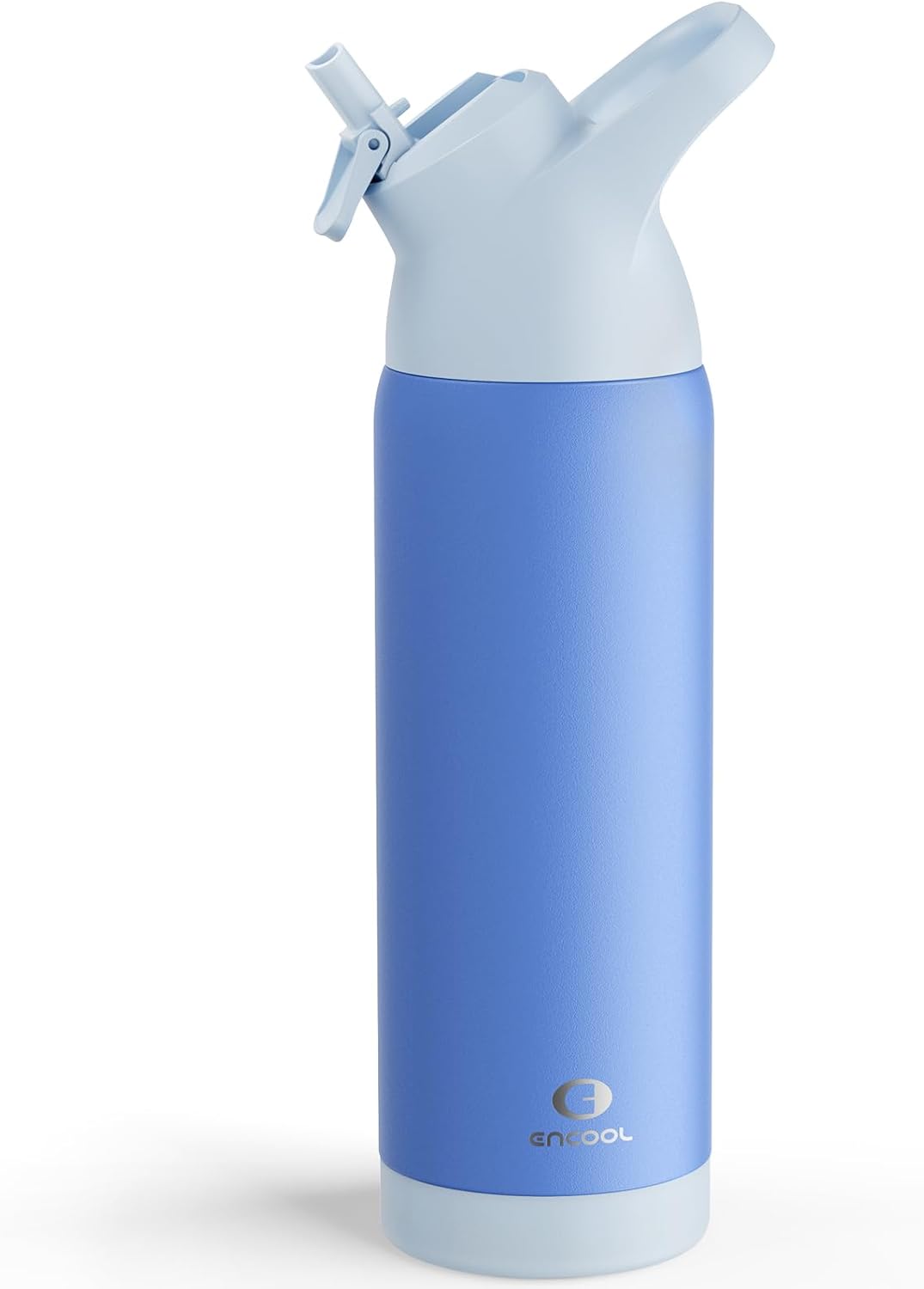 Insulated Water Bottle with Straw – Encool Stainless Steel Water Bottle, Reusable Leakproof and BPA-Free for Sports, Travel, Cold for 24 Hours, 24 oz, Ocean