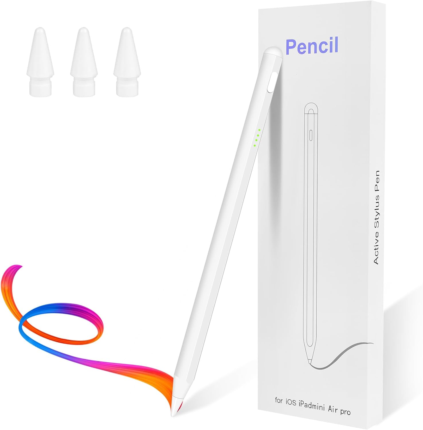 Stylus Pen for iPad Pencil 6-11th Generation(2018-2025) – 2X Fast Charge Active Pencil Compatible with Apple Pencil Pro 11″/12.9″/M4, Air 3/4/5/M2/M3,mini 5/6