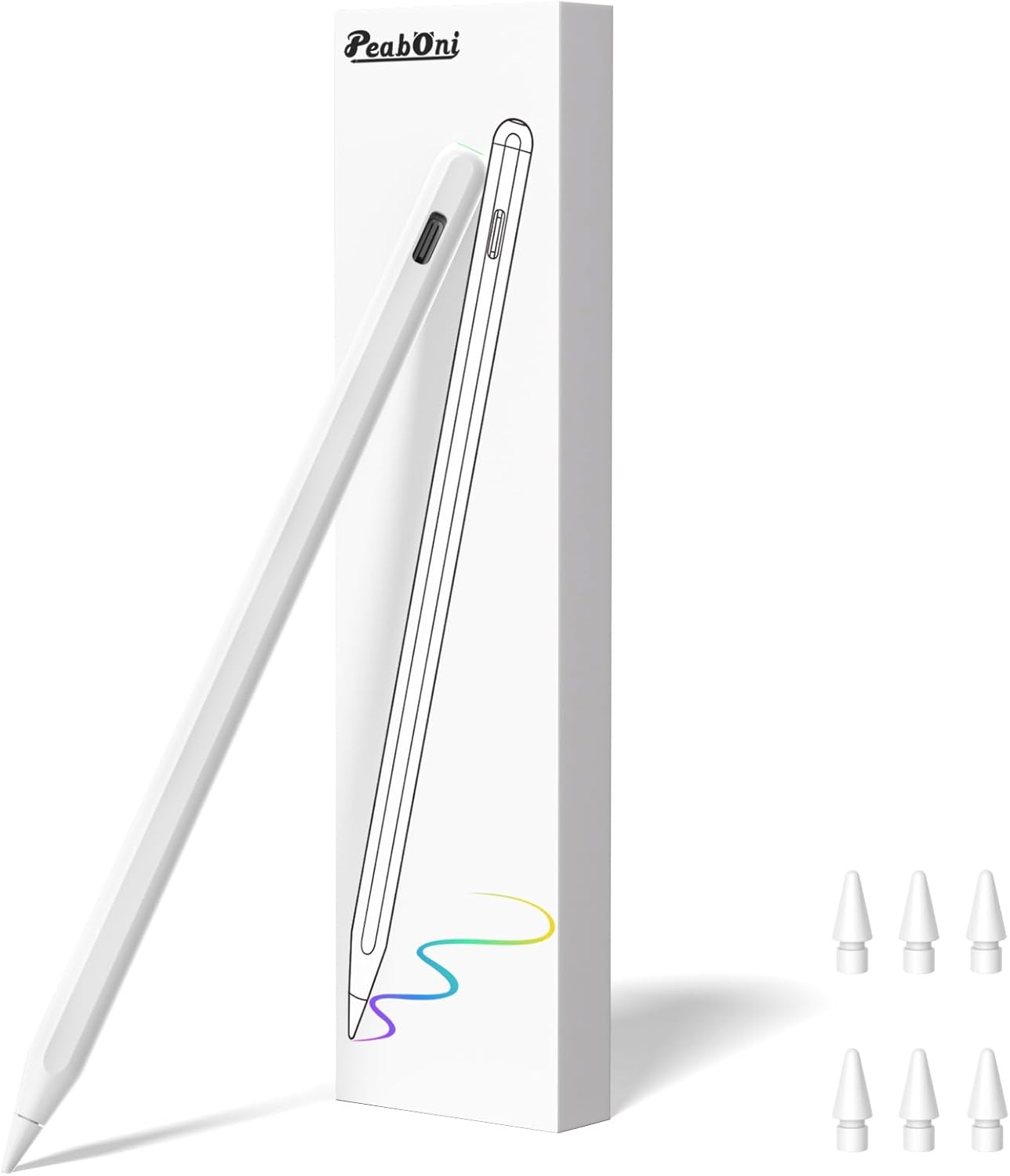 Pencil 2nd Generation for iPad 2018-2024 with Magnetic Wireless Charging Compatible with Apple iPad Pro 13”(M4)/12.9”/11”,iPad Air 6(M2)/5/4/3,iPad Mini 7(A17 Pro)/6/5,iPad10/9/8/7/6 White