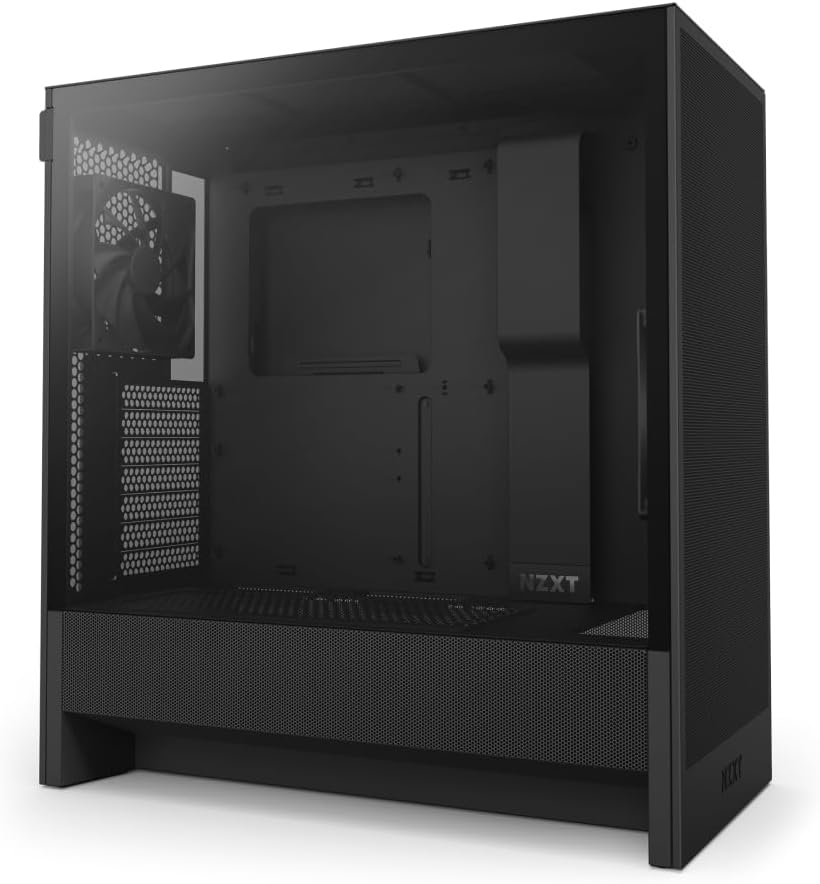 NZXT H5 Flow 2024 – Compact ATX Mid-Tower PC Gaming Case – High Airflow – 2 x 120mm Fans Included – 360mm Front & 240mm Top Radiator Support – Cable Management System – Tempered Glass – Black