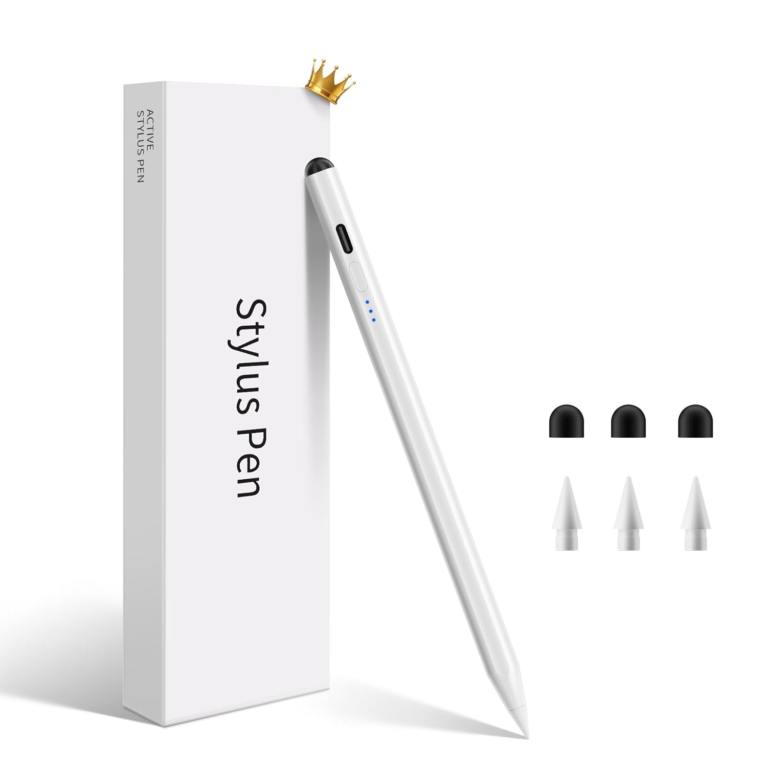 Stylus Pen for iPad, Compatible with Apple iPad 2018-2025,Pencil P6th-10th Generation-2X Fast Charge Compatible with Apple iPad Pro 11″/12.9″/M4, iPad Air 3/4/5/M2, iPad mini 5/6 Gen-White