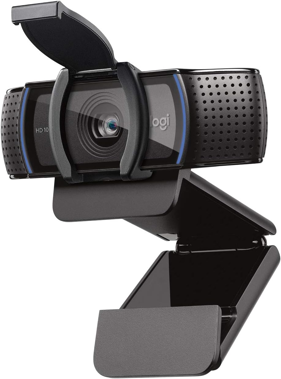 Logitech C920S HD Pro Webcam, Full HD 1080p/30fps Video Calling, Clear Stereo Audio, Light Correction, Privacy Shutter, Works with Skype, Zoom, FaceTime, Hangouts, PC/Mac/Laptop/Tablet/XBox – Black