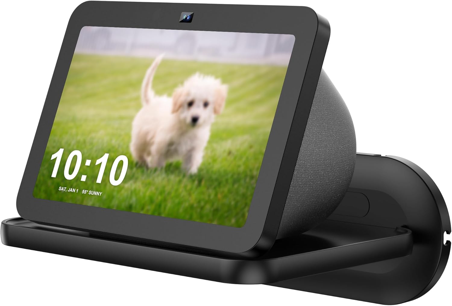 PlusAcc Wall Mount for Show 8 – Space-Saving Wall Stand Shelf Bracket Compatible with Google Nest Hub Max and Show 8 (3rd & 2nd & 1st Gen), Built-in Cable Management (Black)