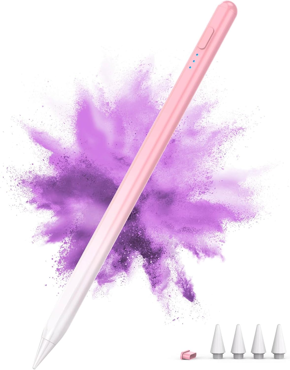 Stylus Pen for iPad 2018-2025, 15Mins Fast Charge for Apple Pencil, Palm Rejection, Compatible with iPad 10/9/8/7/6, iPad Pro 12.9″/11″/13″ M4, iPad mini 6/5, iPad Air 5/4/3/11″-13″ M2